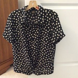 Black and white polka dot top